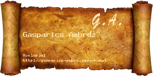 Gasparics Ambró névjegykártya
